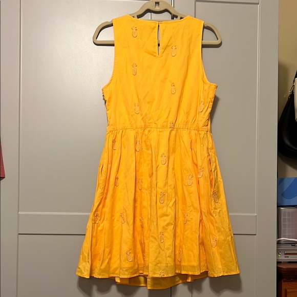 J. Crew Yellow Sleeveless Dress with Pineapple Embroidery - Picture 4 of 7